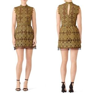 Catherine Deane Kate Gold Black Cocktail Dress Size 10 Evening Party Holiday